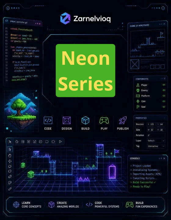 neon series title Zarnelvioq