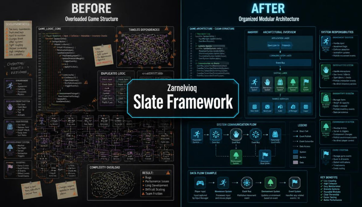 slate framework before after
